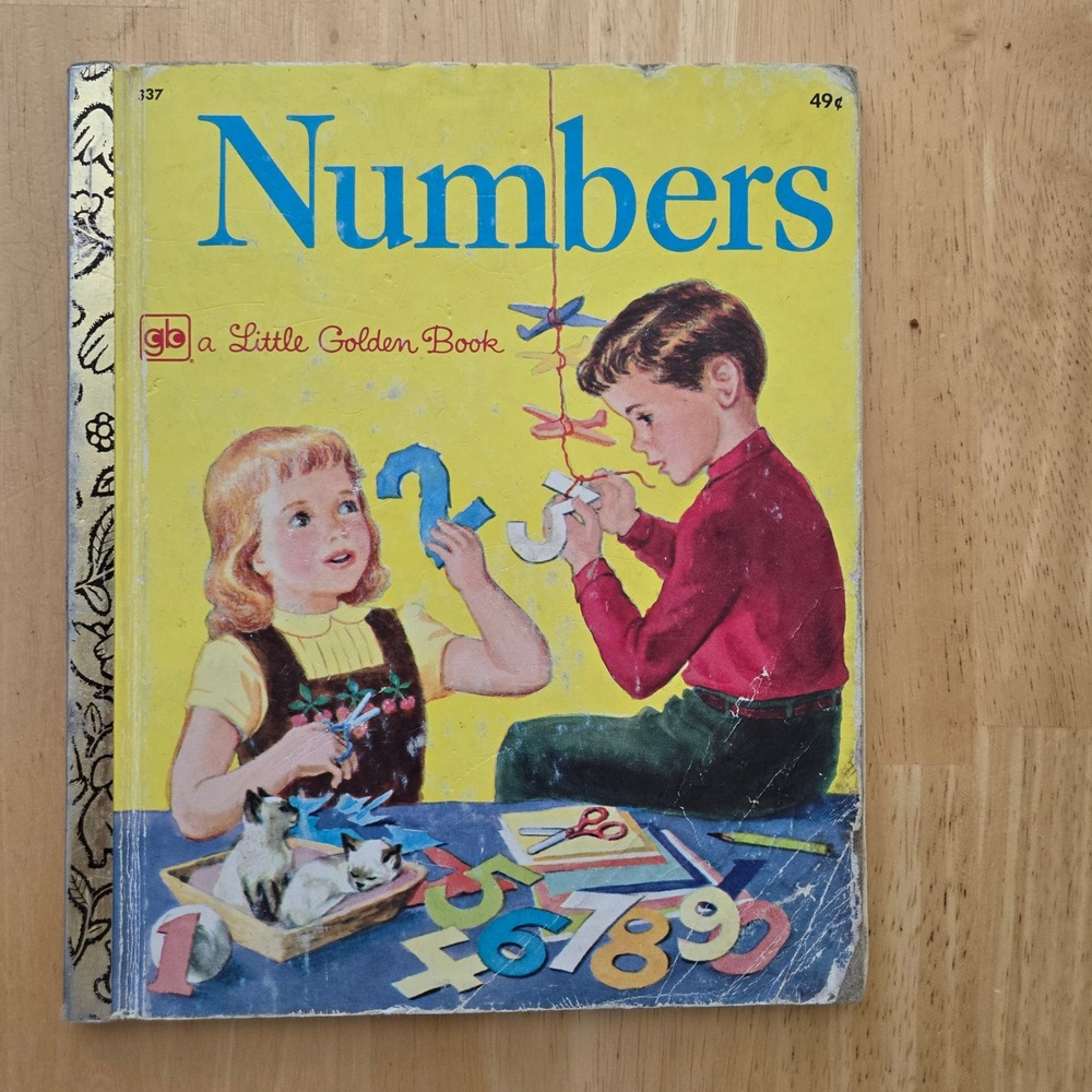 Vintage Little Golden Book Numbers #337 Cover Children's Educational Hardcover